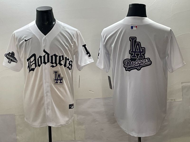 Men 2025 Los Angeles Dodgers Blank White 7th generations Joint Name Nike MLB Jersey style 020